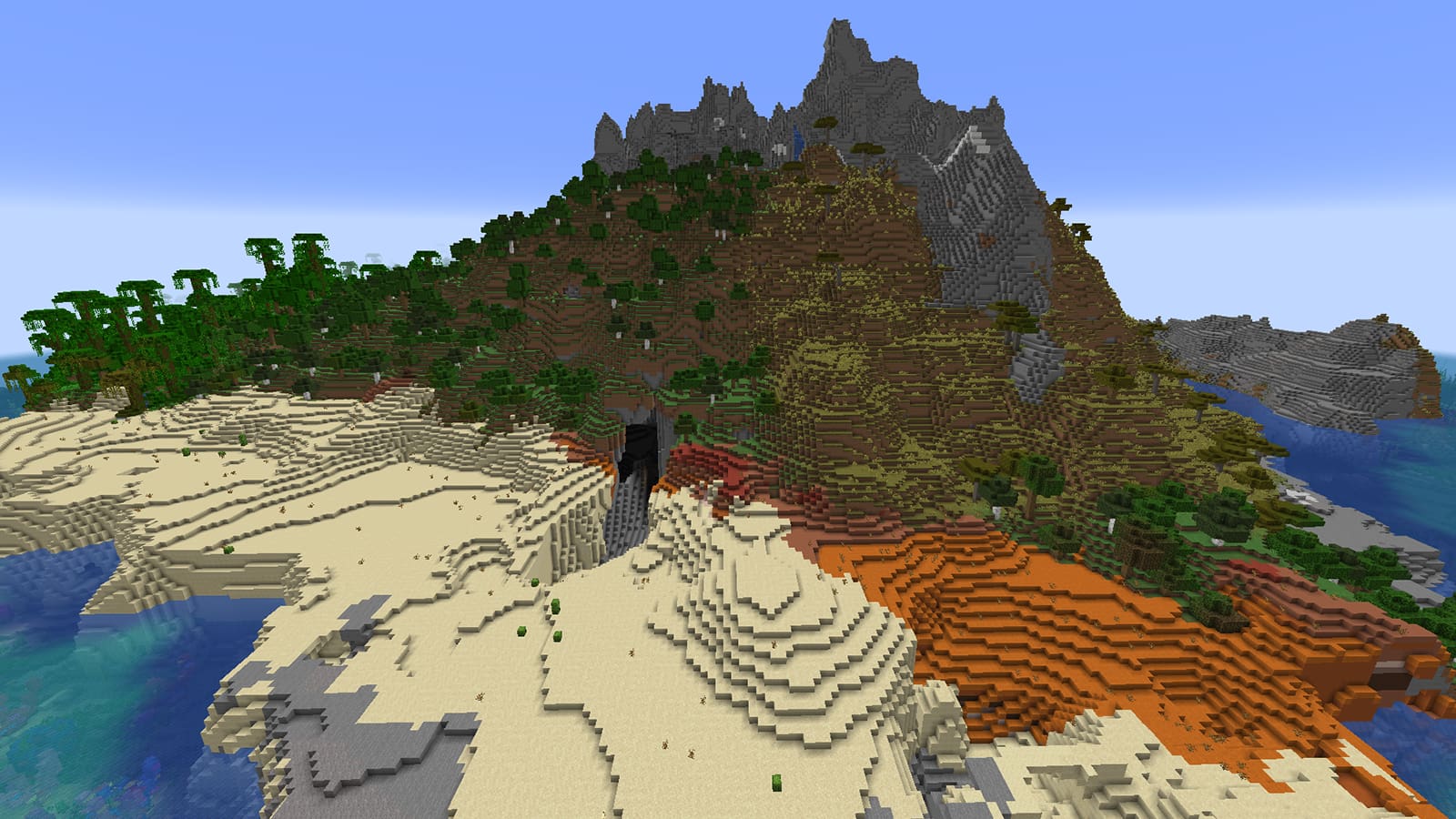 Beaucoup de biomes Minecraft Aesthetic Seed Mention honorable