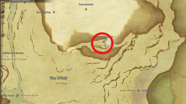 Emplacement du sable de Durium de l’île FFXIV