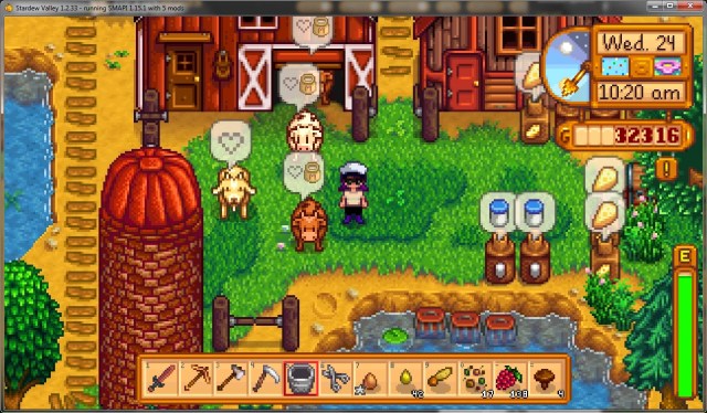 Compteur d’amour animal avec un meilleur ranch dans Stardew Valley