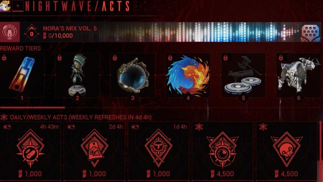 Warframe Toutes les recompenses du Mix Volume 5 de Nora