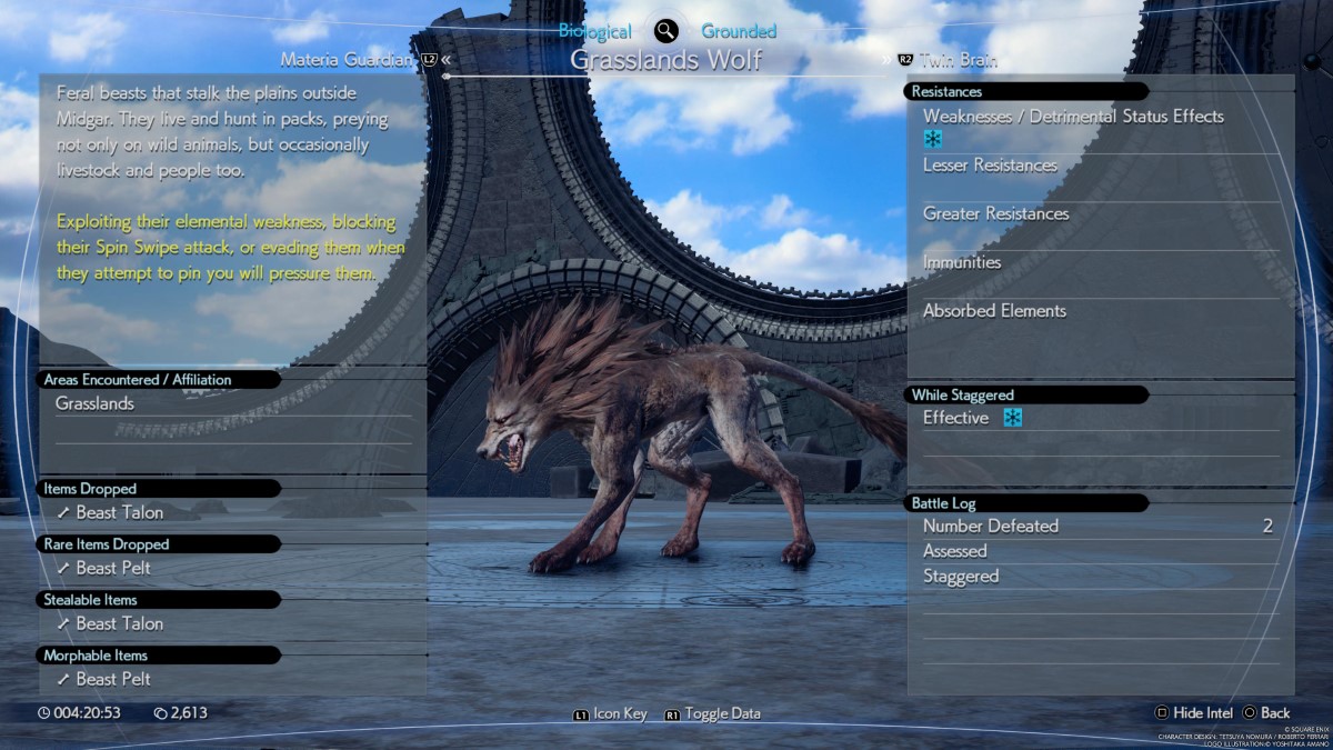 Final Fantasy VII Rebirth Loup des prairies