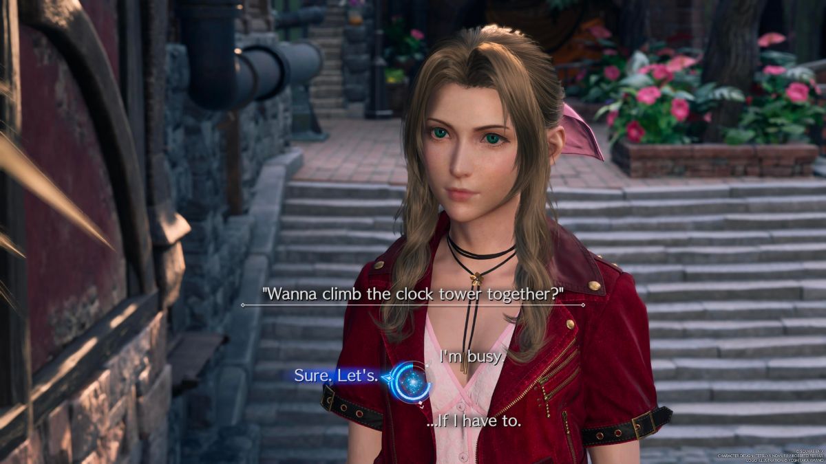 Capture d’écran d’Aerith dans Final Fantasy 7 Rebirth.