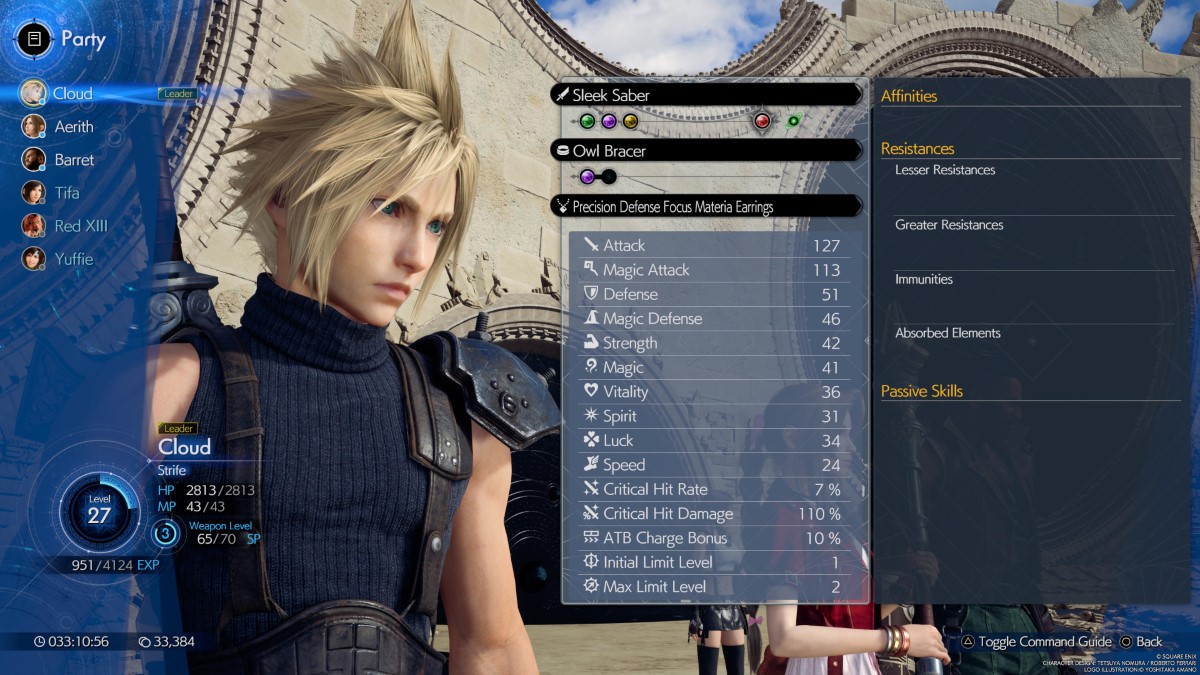 Final Fantasy VII Rebirth Version de début de partie pour le cloud