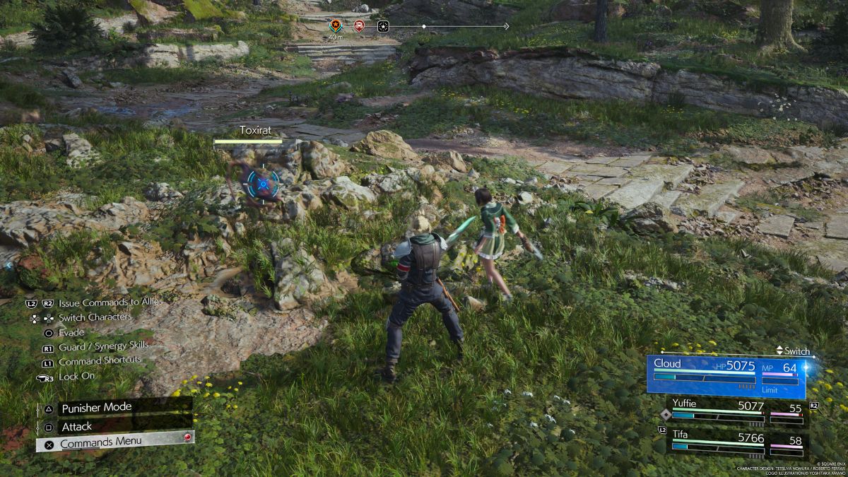 Capture d’écran du combat contre Toxirat dans FF7 Rebirth.