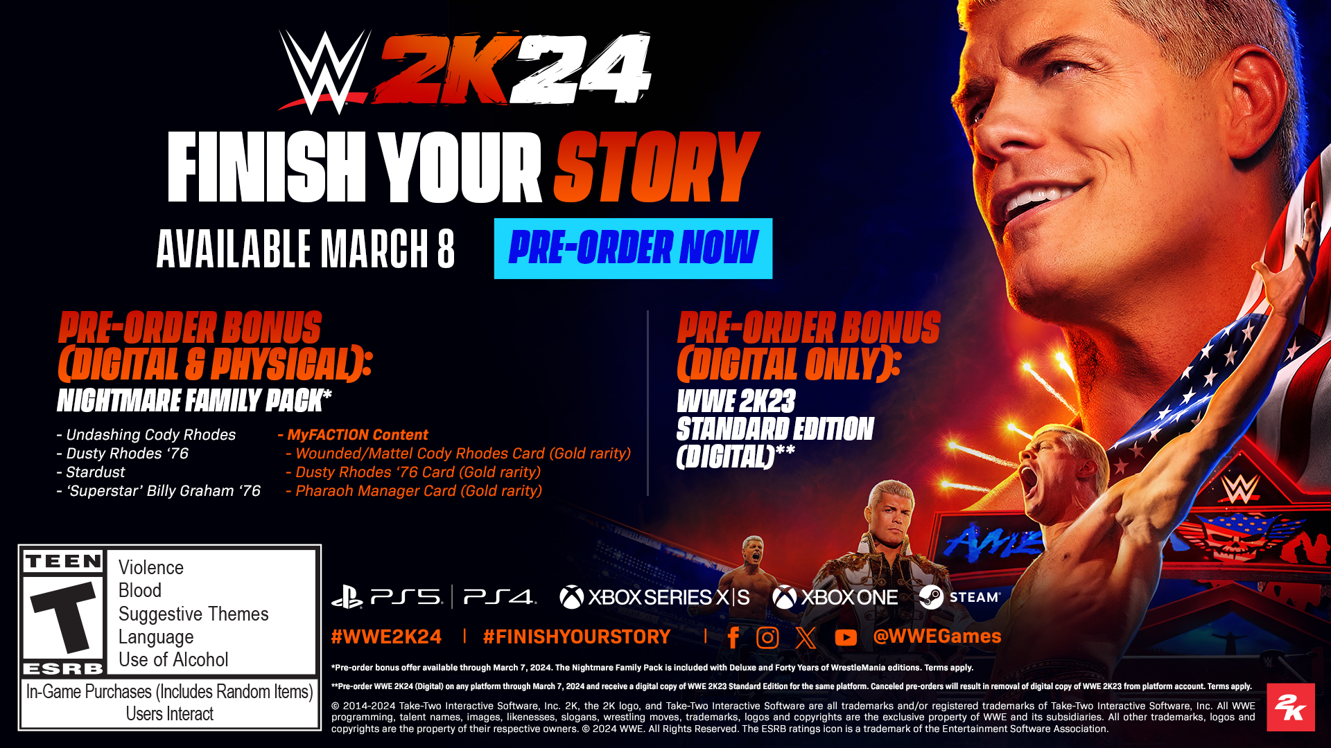 Bonus de précommande de WWE 2K24