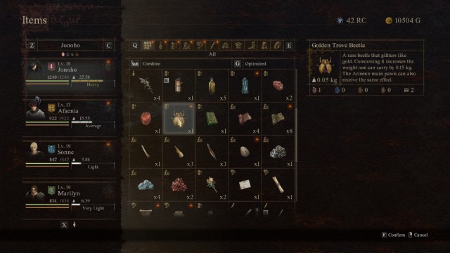 Comment utiliser les scarabees du tresor dor dans Dragons Dogma