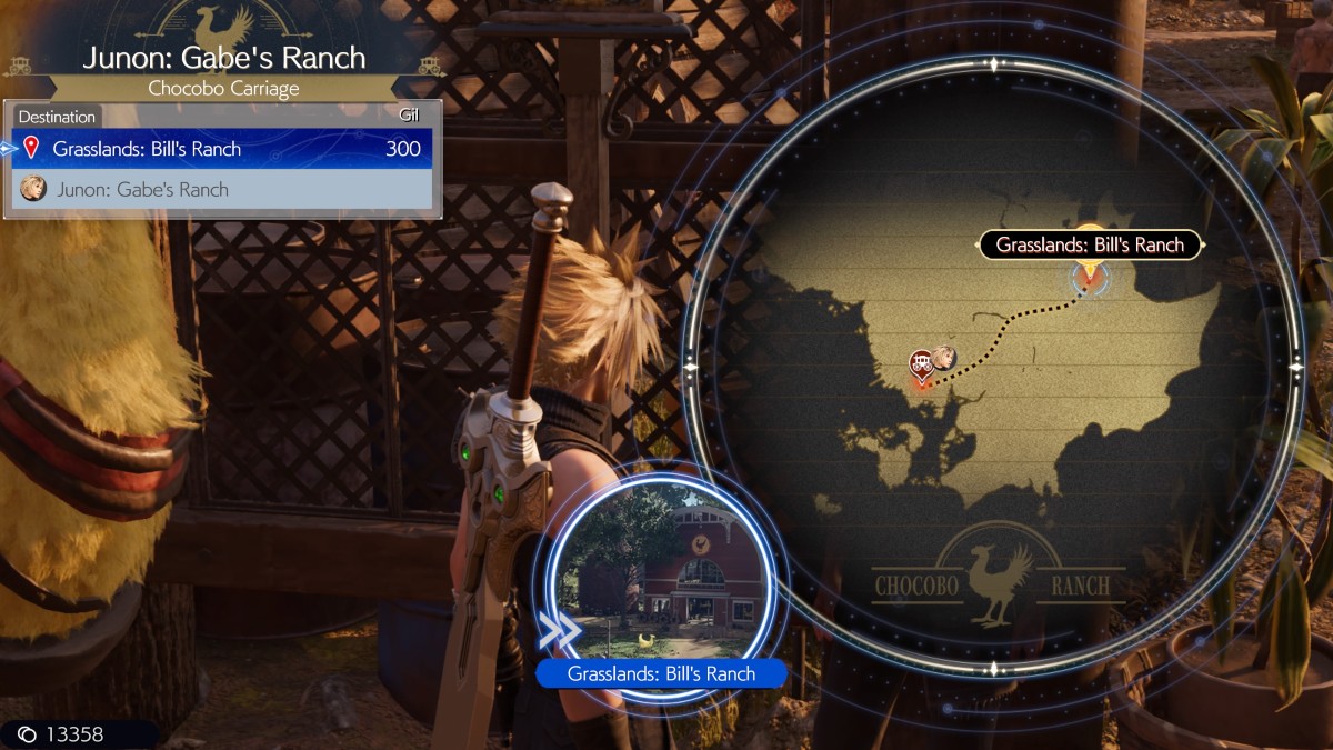 Chariot de chocobo dans Final Fantasy 7 Rebirth. 