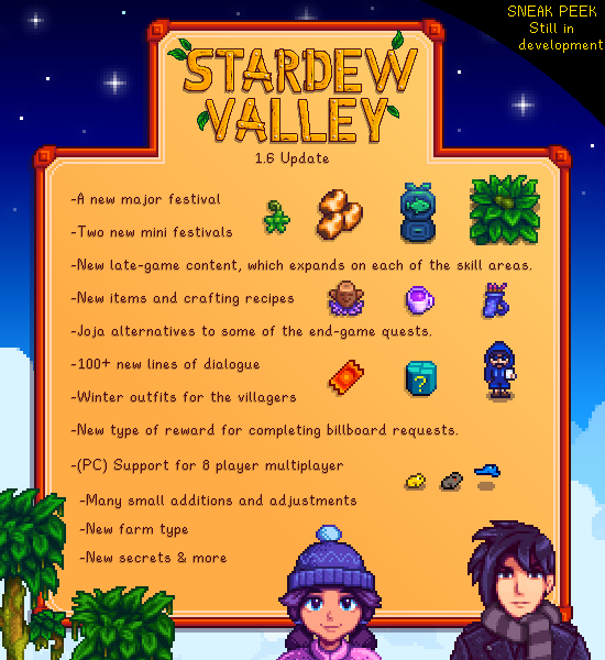 Quand la mise a jour 16 de Stardew Valley sortira t elle