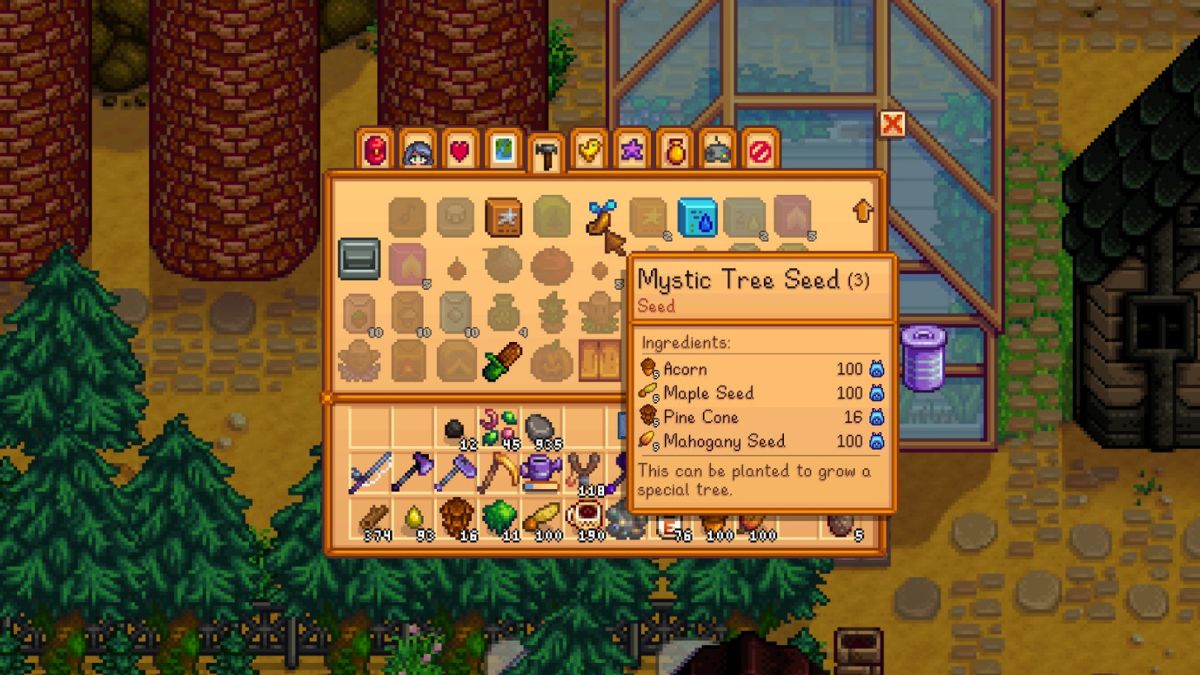 Recette de graines d’arbre mystique Stardew Valley