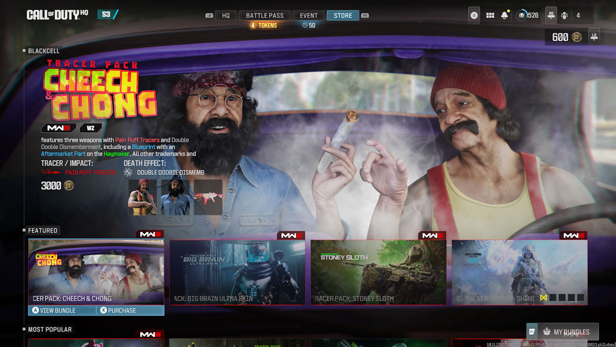 Call of Duty : Modern Warfare 3 et Warzone Cheech & Chong Tracer Pack