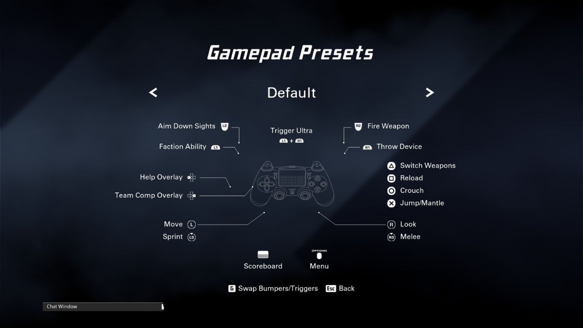 Invites de bouton PlayStation dans XDefiant