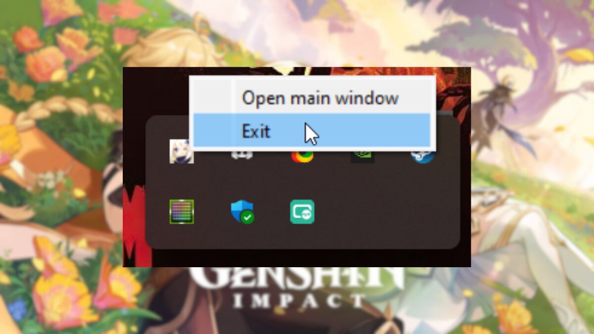 Fermer Genshin Impact depuis la barre des tâches