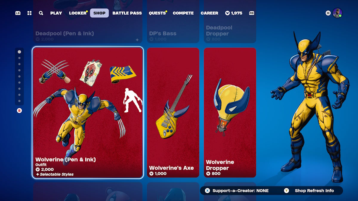 Boutique Fortnite Wolverine