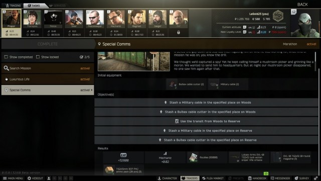 Comment terminer les communications speciales dans Escape from Tarkov