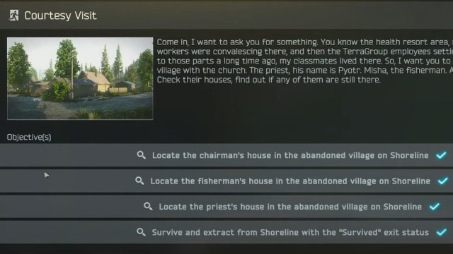 Comment effectuer une visite de courtoisie dans Escape from Tarkov