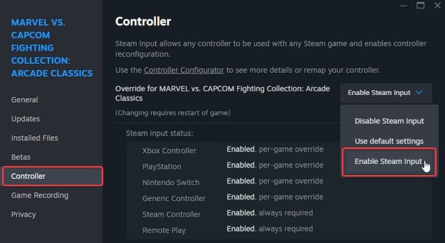 Comment resoudre les problemes de manette Marvel vs Capcom Fighting