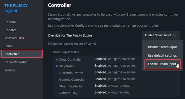 Comment resoudre les problemes de manette The Plucky Squire sur