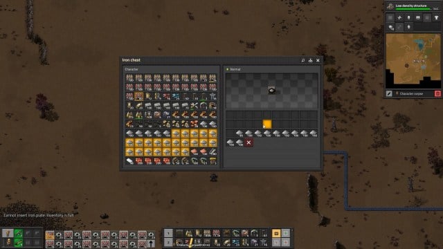 Comment prendre et deposer des piles darticles dans Factorio 20